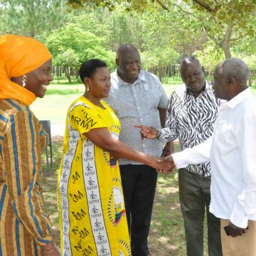 NRM leaders pay visit to Oulanya’s father, Mzee Nathan Okori